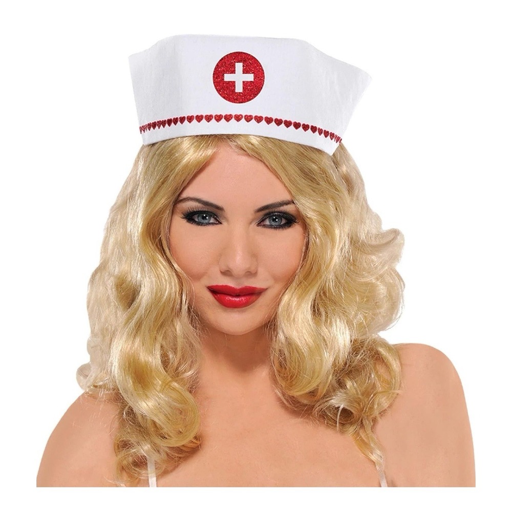 Amscan Suit Yourself Hospital Honey Nurse Hat Halloween Costume Accessory White